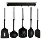 Stainless Steel Handle Silicone Kitchen Utensil Set – Cooking Utensils for Non-Stick Cookware – Spatula, Ladle, Turner & More – Available in Multiple Sets (5 Pieces / 6 Pieces)