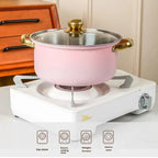 16-Piece Pink Stainless Steel Cookware & Kitchenware Set – Cooking Pots and Stockpots with Glass Lids, Silicone Kitchen Utensils, Stylish Cookware for Everyday Cooking