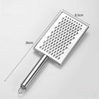 Stainless Steel Kitchen Grater, Zester & Peeler – Available in Different Sizes and Shapes Stainless Steel Handheld Flat Grater – Fine-Large