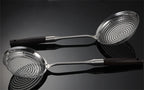 304 Stainless Steel Fine Mesh Kitchen Skimmer Strainer with Non-Slip Anti-Scald Wooden Handle, Great for Deep Frying, Noodles, Dumplings, Pasta & Vegetables, Oil Filtering & Draining, Available in 14cm, 16cm & 19cm Sizes