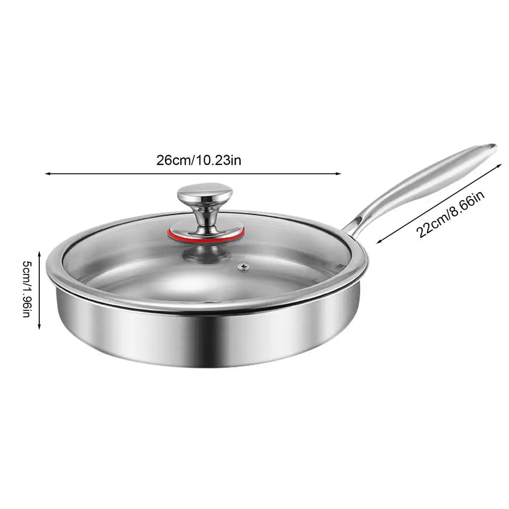 Titanium Alloy Frying Pan with Glass Lid – Scratch Resistant, Detachable Handle, Induction Compatible, Available in 20cm, 22cm, 24cm & 26cm 26cm