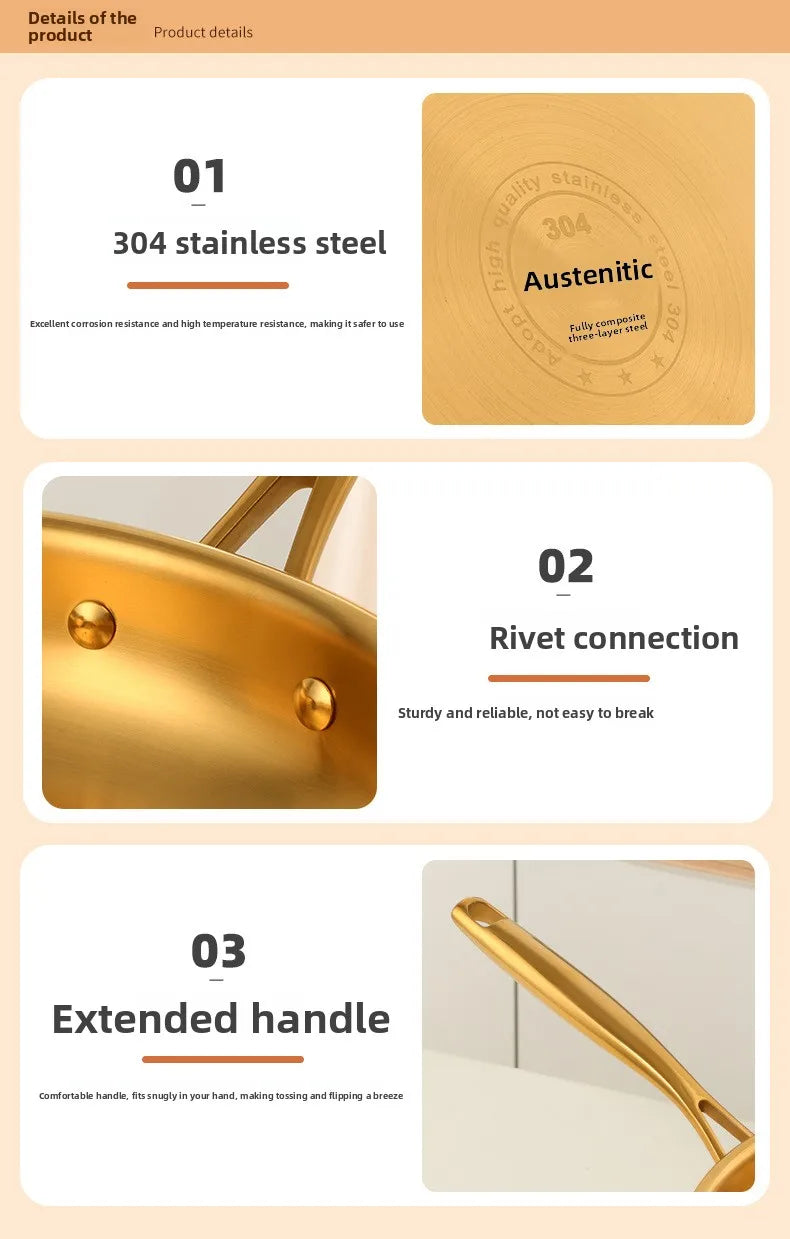 304 Stainless Steel Skillet 28cm