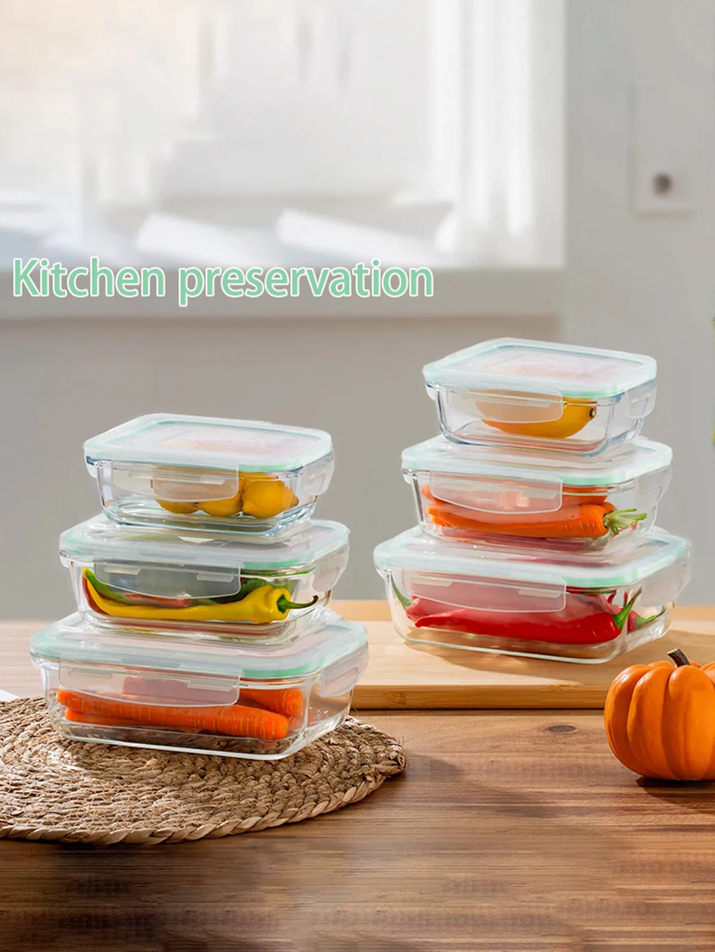 8-Piece Glass Food Storage Container Set with Lids – Microwave, Dishwasher & Fridge Safe, Meal Prep Rectangular Lunch Boxes
