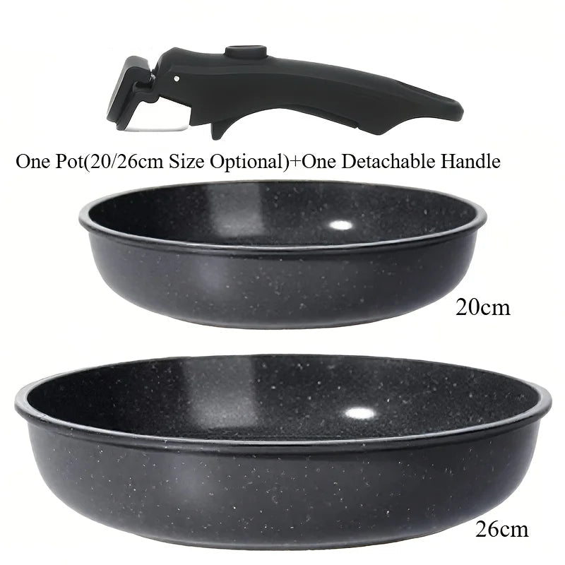 Nonstick Skillet with Detachable Handle – Aluminium, Induction Compatible, Dishwasher Safe, Ideal for Frying, Sautéing, and Everyday Cooking – 20cm & 26cm