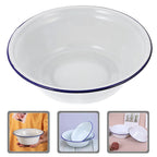 White Enamel Mixing Bowl | Retro Style | 2 Sizes