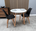 Round Dining Set of 2 Black Pack of 2 White
