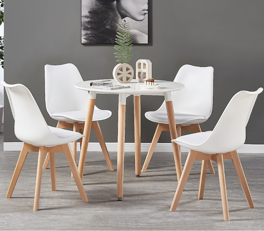 Halo Round Dining Table Set with 4 Chairs