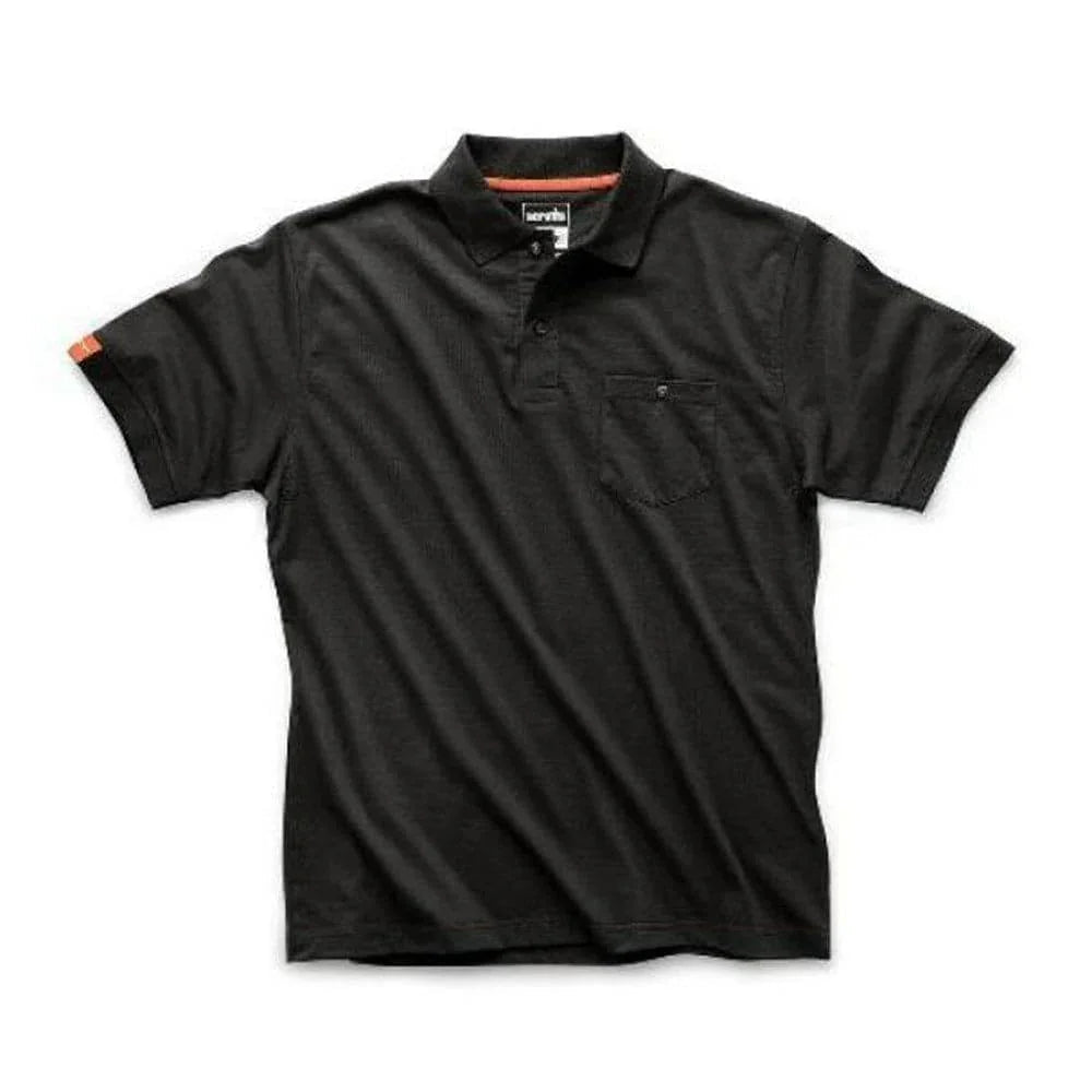 Scruffs Eco Worker Cotton Rich Polo T-Shirt Black