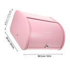 Retro Pink Iron Bread Box with Easy-Glide Rolling Door – Heavy-Duty Rust-Resistant Powder-Coated Metal, Ventilated for Fresh Bread Storage