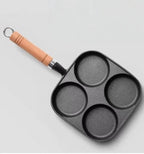 Cast Iron 4-Hole Breakfast Egg Pan – Gas & Induction Compatible | 4 Shape Options