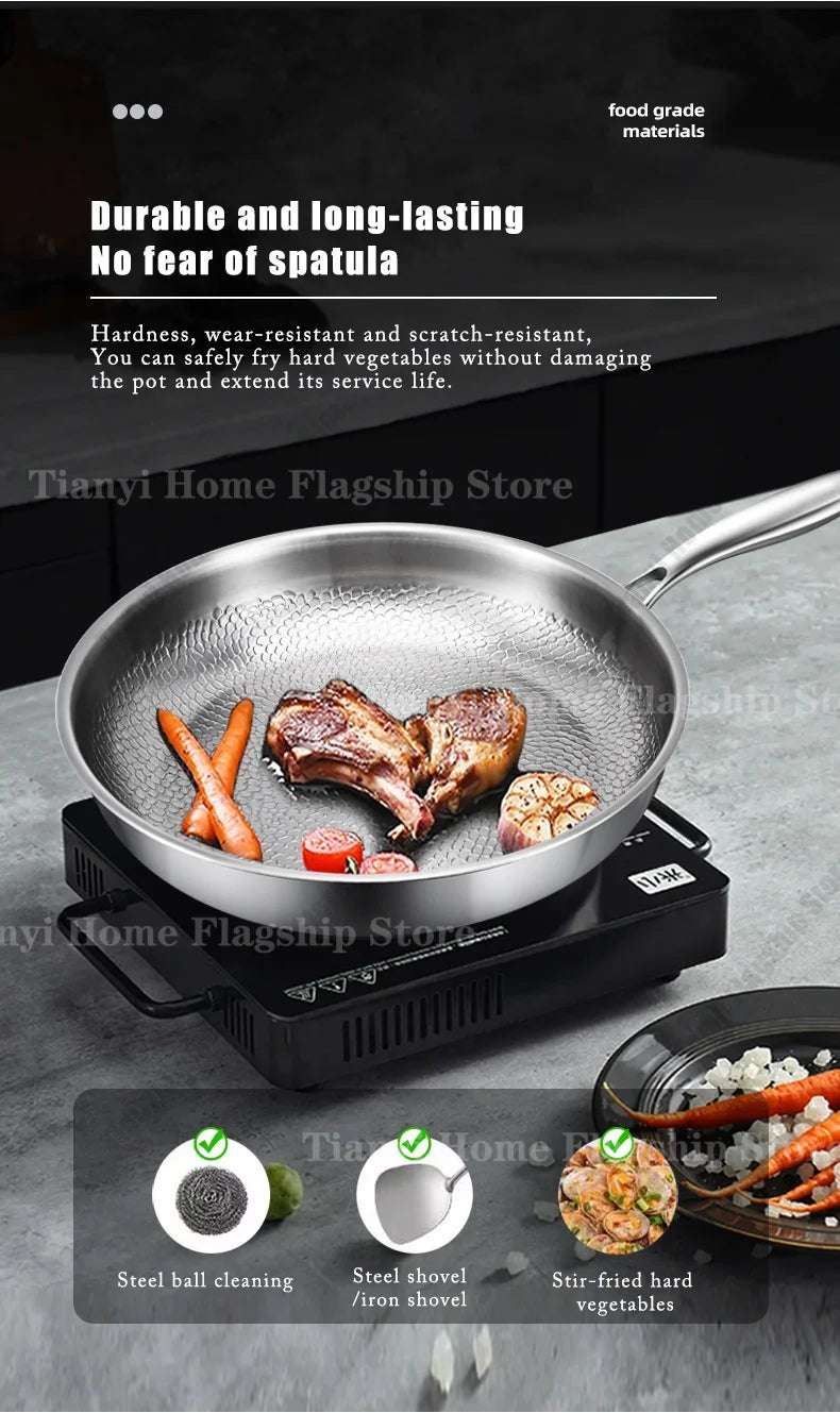 Titanium Coated Stainless Steel Skillet