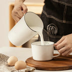 White Enamel Measuring & Milk Cup | Gas & Induction Safe | 500ml & 1000ml