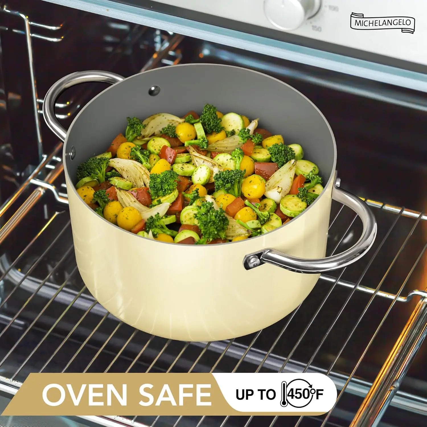Nonstick Ceramic Stock Pot with Lid & Double Handles – Induction-Compatible 6QT Large Soup Pot for Stew, Pasta, Boiling, Everyday Cooking & Family Meals