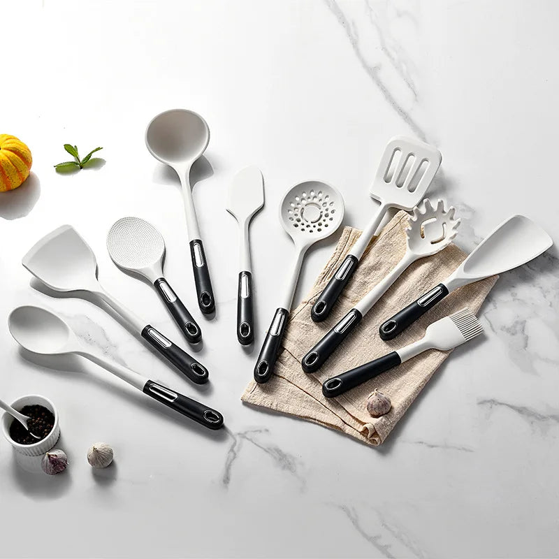 Silicone Kitchen Utensil Set with ABS Handle – Heat Resistant, Non-Stick Safe, Eco-Friendly, Great for Cooking, Baking, and Everyday Kitchen Use