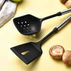 Stainless Steel Handle Silicone Kitchen Utensil Set – Cooking Utensils for Non-Stick Cookware – Spatula, Ladle, Turner & More – Available in Multiple Sets (5 Pieces / 6 Pieces)