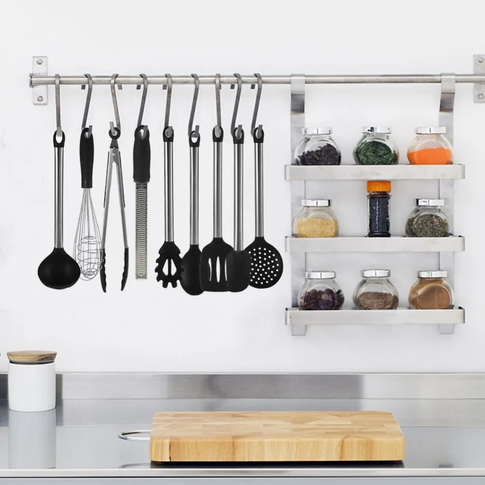 9-Piece Silicone Kitchen Utensils Set with Kitchen Utensils Storage Holder – Non-Scratch, Heat Resistant & Dishwasher Safe