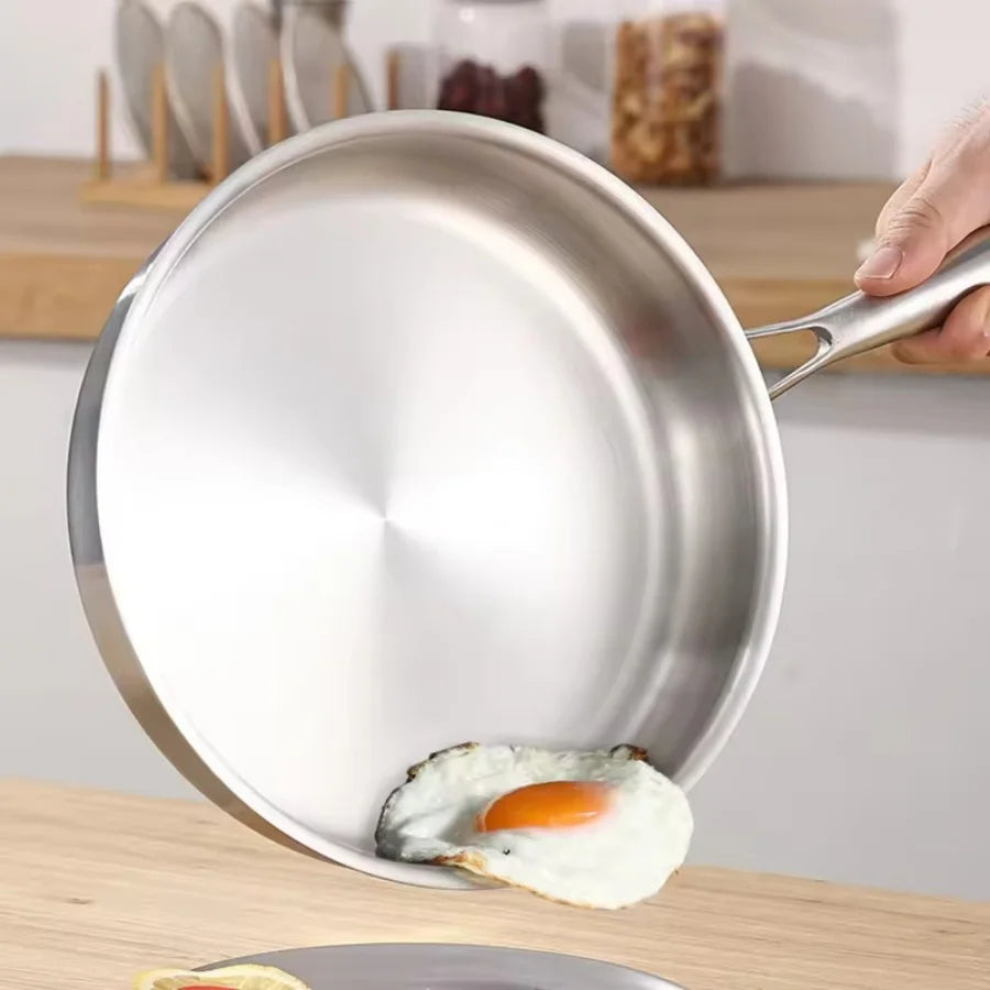 Stainless Steel Frying Pan | Uncoated | Ideal for Searing, One-Pan Meals & Everyday Cooking on Gas & Induction