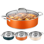 28cm Stainless Steel Stew Pot with Glass Lid – Induction Compatible, Suitable for Gas & Induction, Great for Soups, Stews, and Everyday Cooking