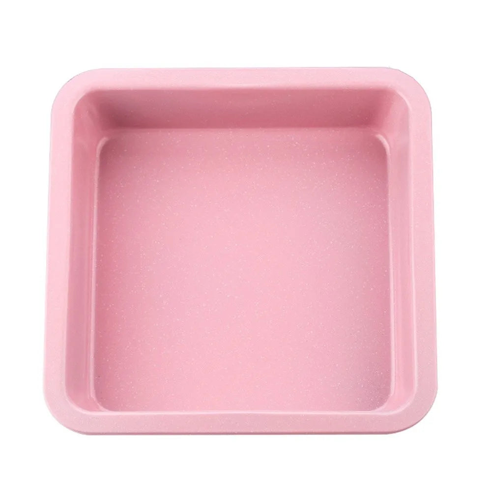 Pink Non-Stick Carbon Steel Baking Pan, Mold & Baking Tray – Available in 5 Different Shapes & Sizes – Heat-Resistant with Rust-Resistant China Mainland Pink Non-Stick Square Baking Pan