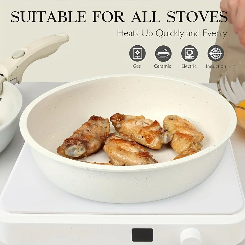 Non-Stick Cookware Set with Detachable Handles