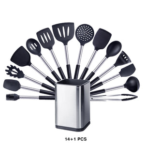 Black — 14 Piece Set with Holder