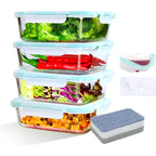 Borosilicate Glass Food Storage Containers with Snap-Lock Lids – BPA-Free, Microwave & Dishwasher Safe, Stackable, Available in 2, 4 & 6-Pack
