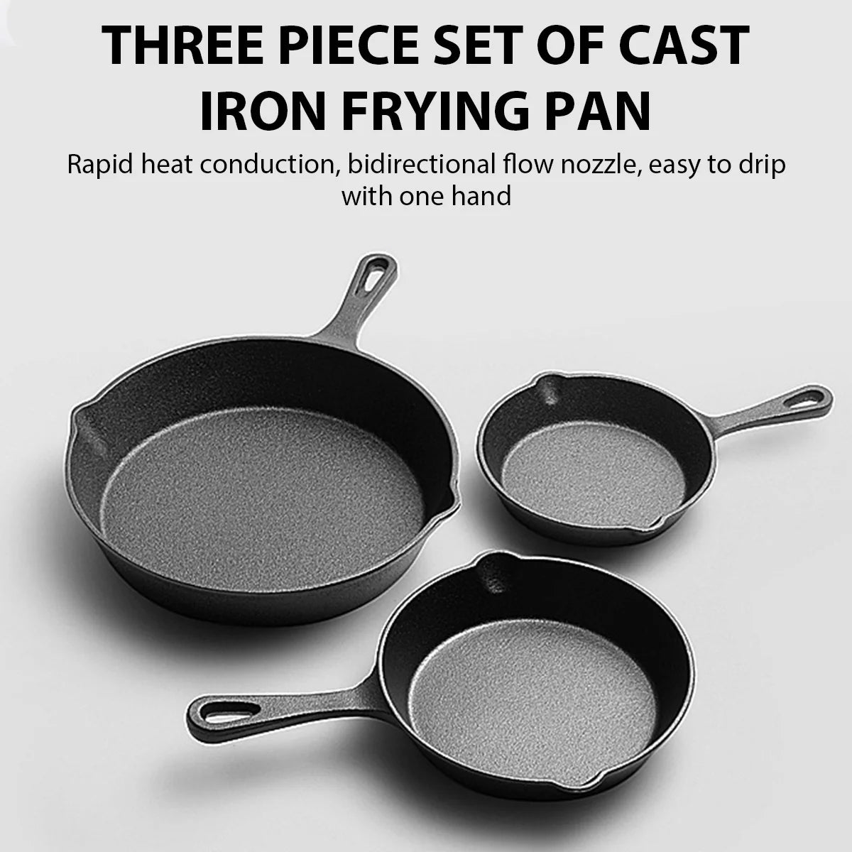 Cast Iron Pan Set – 3 Piece Non-Stick