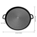 Round 34cm Iron Grill Pan Nonstick Pan With Handles Griddle For Gas Stove Home Outdoor Travel