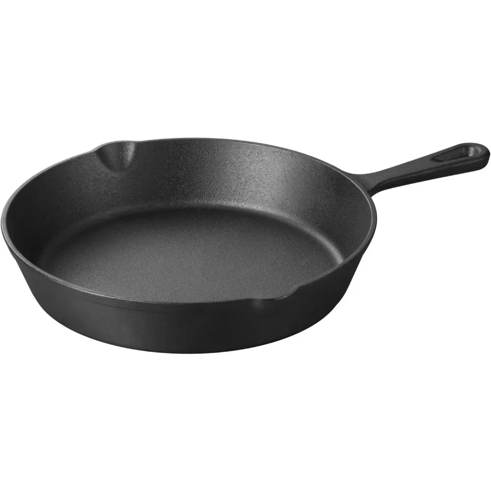 Pre-Seasoned Round Cast Iron Skillet black 25cm