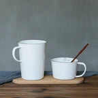 White Enamel Measuring & Milk Cup | Gas & Induction Safe | 500ml & 1000ml