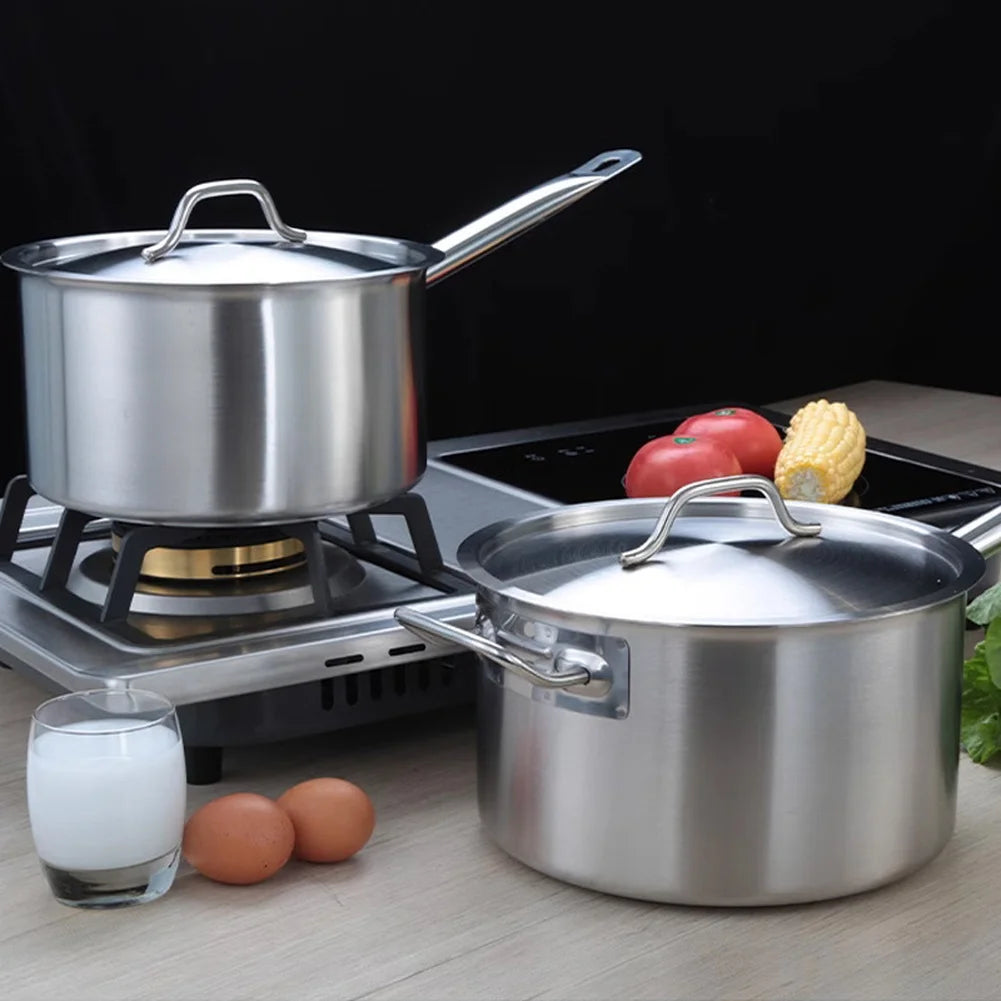 Stainless Steel Saucepan with Lid - Available sizes: 16cm, 18cm, 20cm, 22cm, 24cm