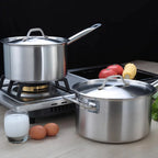 Stainless Steel Saucepan with Lid - Available sizes: 16cm, 18cm, 20cm, 22cm, 24cm