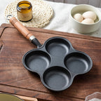 Cast Iron 4-Hole Breakfast Egg Pan – Gas & Induction Compatible | 4 Shape Options