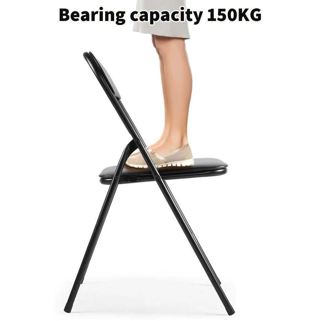 PU Leather Folding Chair with Double-Layer Foam Seat | Available as 1pc or 2pc