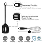 9-Piece Silicone Kitchen Utensils Set with Kitchen Utensils Storage Holder – Non-Scratch, Heat Resistant & Dishwasher Safe