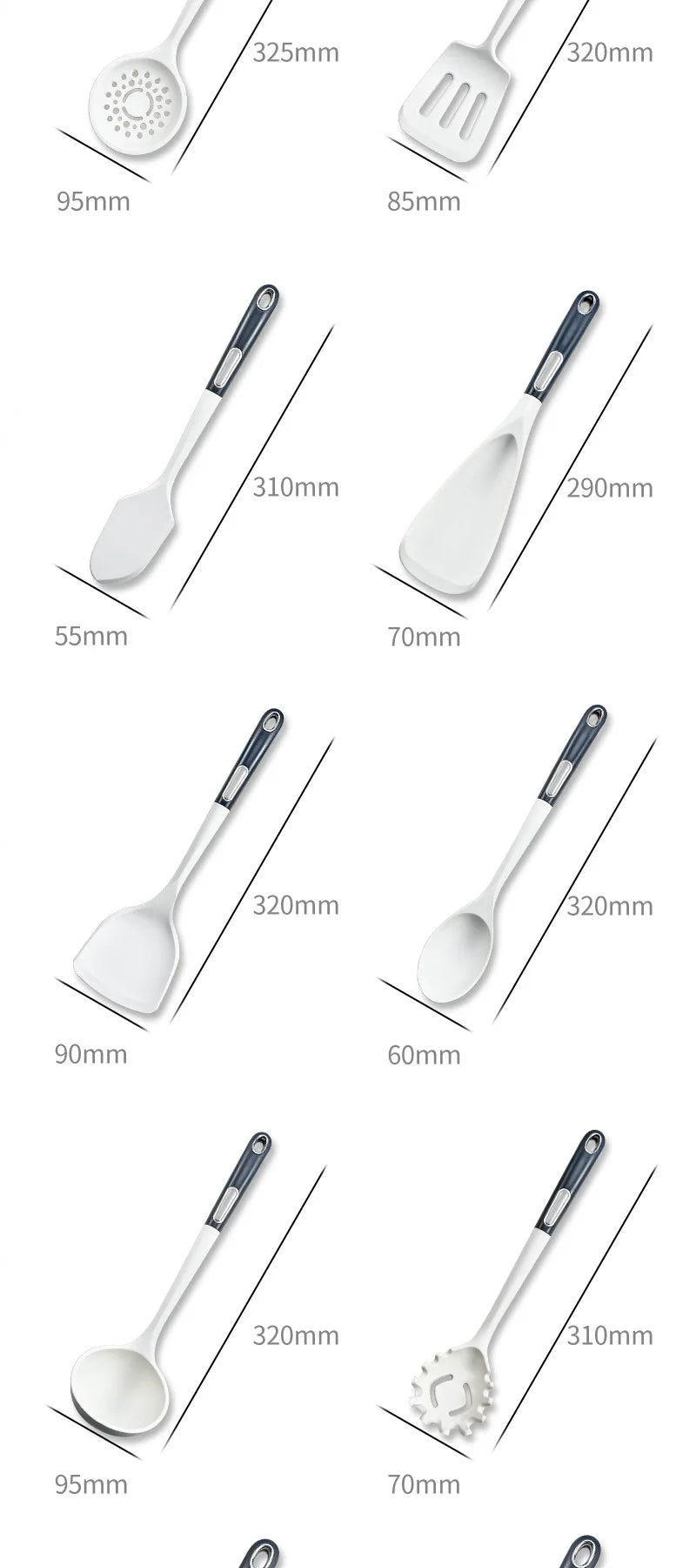 Silicone Kitchen Utensil Set with ABS Handle – Heat Resistant, Non-Stick Safe, Eco-Friendly, Great for Cooking, Baking, and Everyday Kitchen Use
