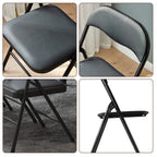 PU Leather Folding Chair with Padded Seat & Metal Frame | 2 Colours