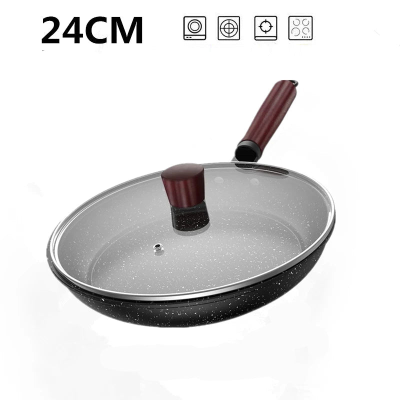 Non-Stick Frying Pan – Skillet for Eggs, Pancakes, Meat, Fish, Searing, Sautéing &amp; Everyday Cooking, Gas & Induction Compatible, Available in 24cm, 26cm & 28cm with Optional Lid 24cm with lid