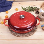 4.5L Cast Iron Dutch Oven Braiser Casserole Pan with Lid & Dual Handles – Designed for Searing, Braising, Roasting, Baking, Stews, Curries, Soups, One-Pot Meals and Everyday Cooking – Compatible with Induction & Gas Stove