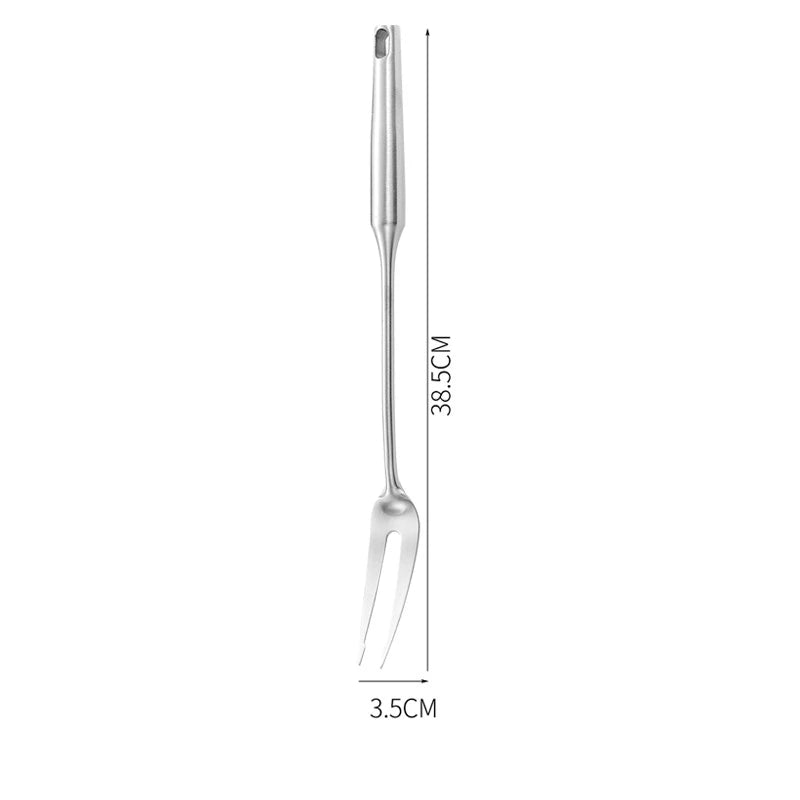 13-Piece Stainless Steel Kitchen Utensils Set – Long 304 Stainless Steel Cooking Utensil Set, Includes Ladle, Whisk, Tongs, Spatula, Skimmer, Turner, Pasta Server & More, Heat-Resistant & Dishwasher Safe