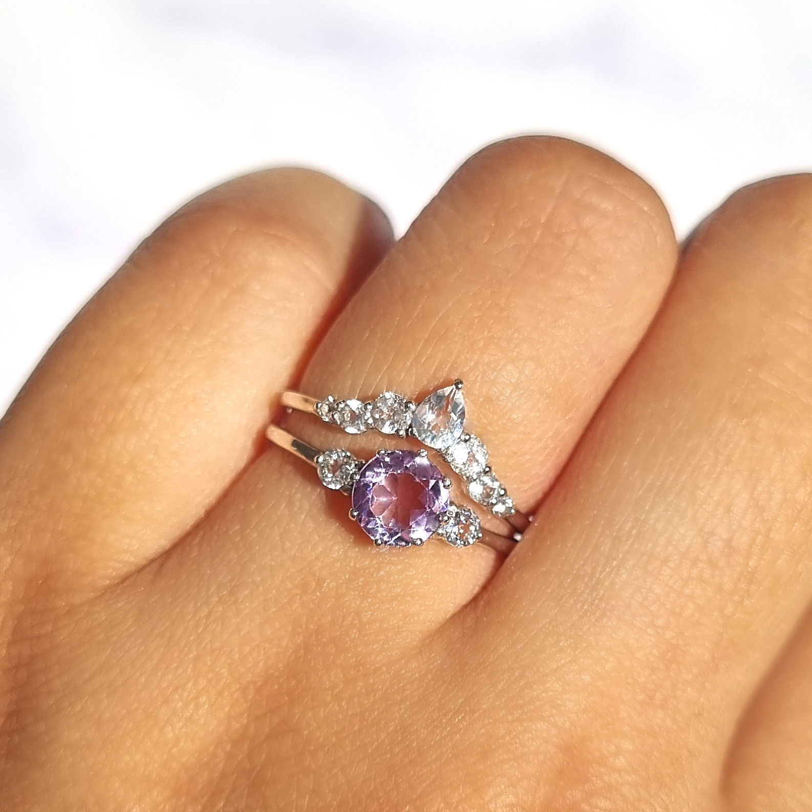 Selene Lavender Amethyst Ring Set in Sterling Silver