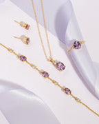 Mini Set 1 - Amethyst Jewellery Set in 18k Gold Vermeil