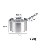 Stainless Steel Saucepan with Lid - Available sizes: 16cm, 18cm, 20cm, 22cm, 24cm