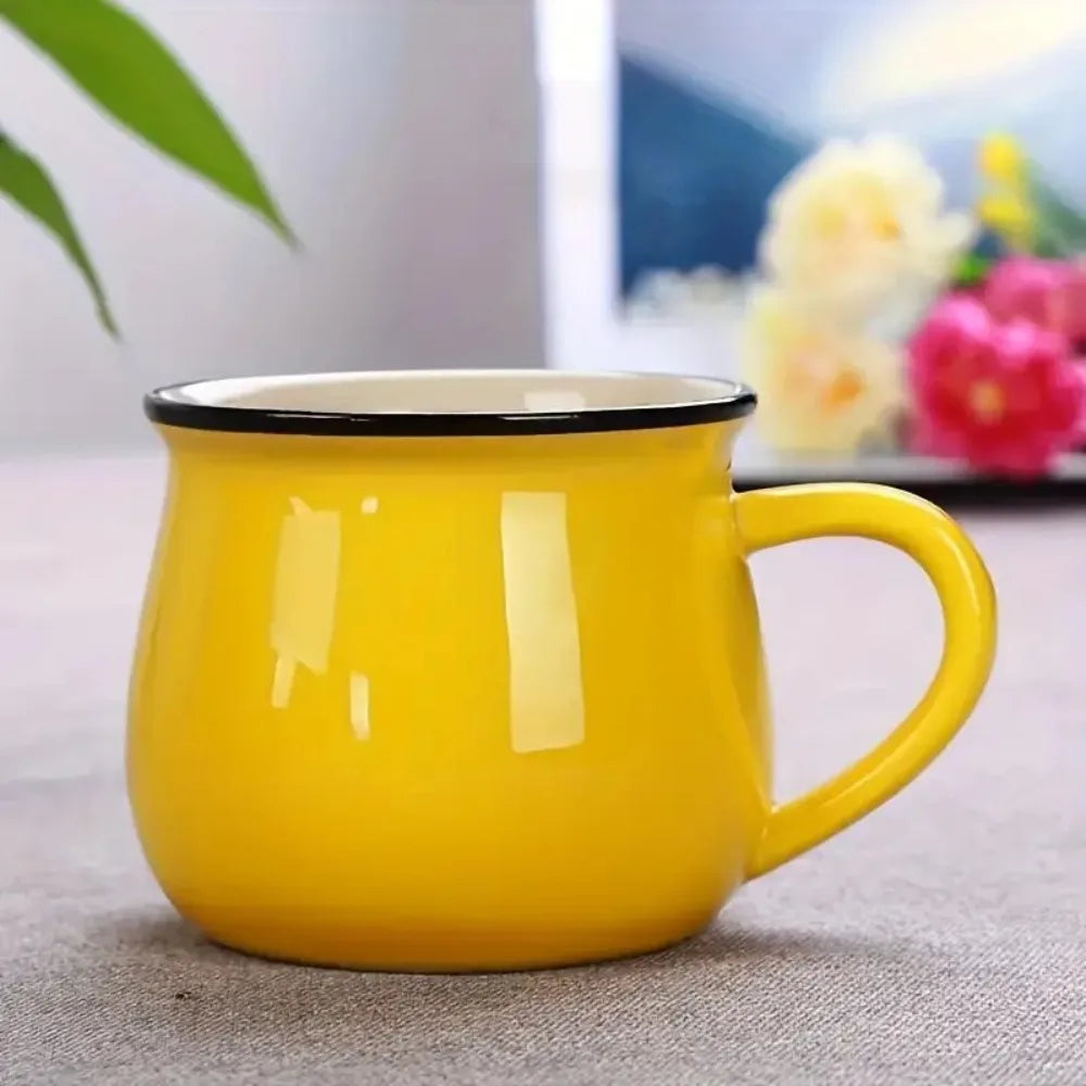 Nordic Ceramic Coffee Mug & Tea Cup – Solid Colour, Vintage Style, Available in 300ml & 400ml, Multiple Colours