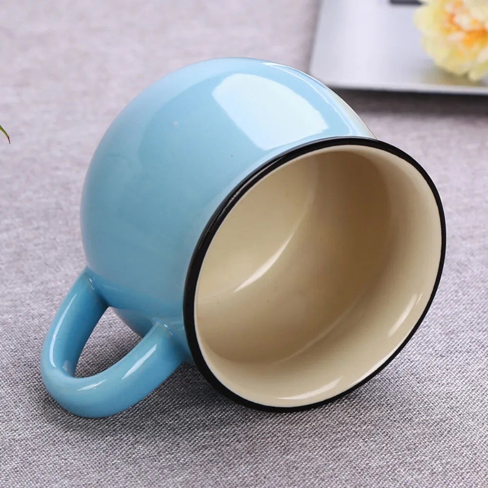 Nordic Ceramic Coffee Mug & Tea Cup – Solid Colour, Vintage Style, Available in 300ml & 400ml, Multiple Colours