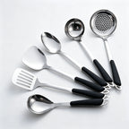 6-Piece Stainless Steel Kitchen Utensil Set with Ergonomic Handles