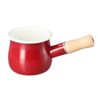Mini Enamel Milk Pan with Wooden Handle | 500ml | 3 Colours