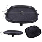 BBQ Grill Pan With Maifan Stone Coated Surface Portable Nonstick Griddle For Indoor Outdoor