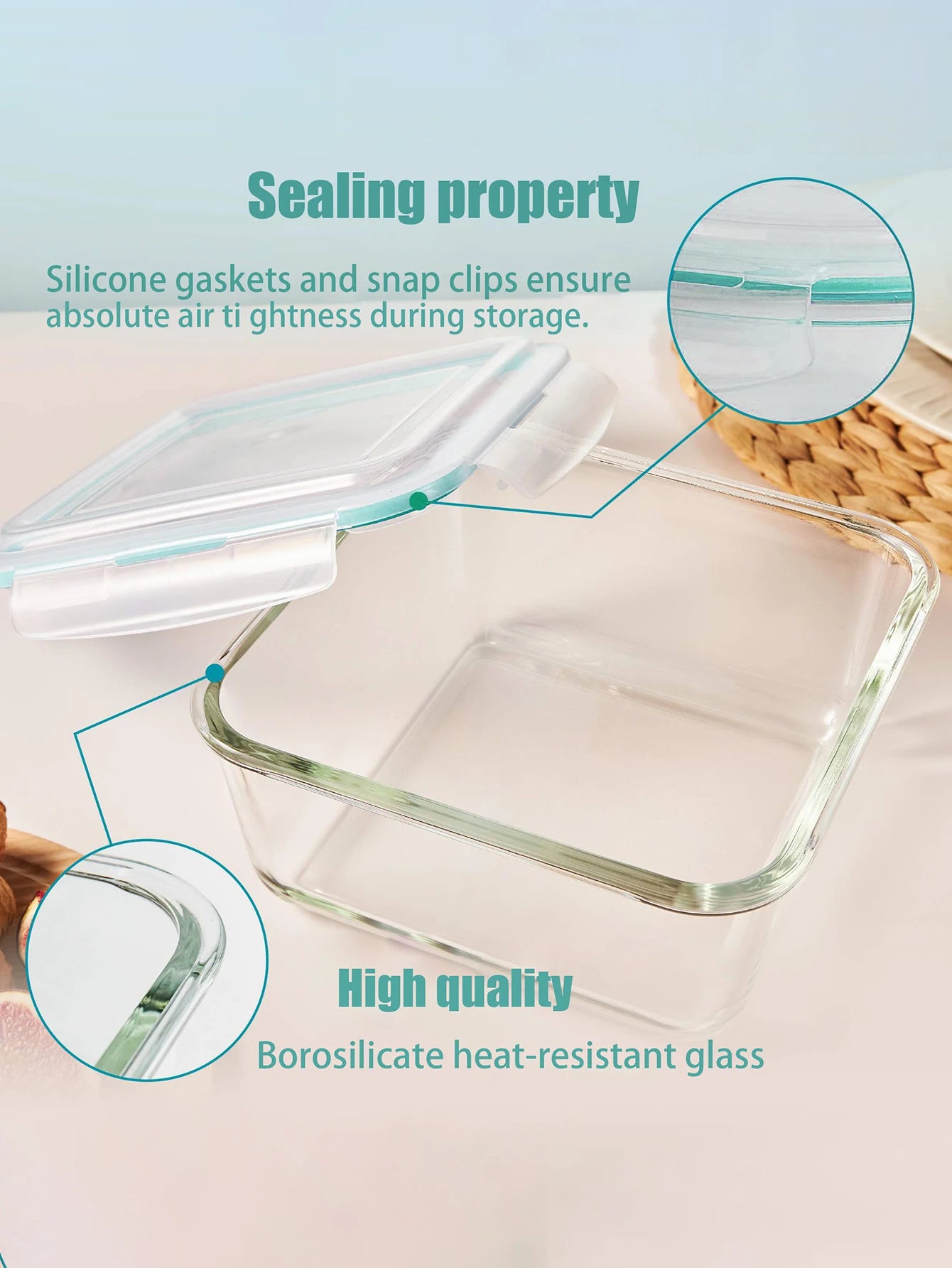 8-Piece Glass Food Storage Container Set with Lids – Microwave, Dishwasher & Fridge Safe, Meal Prep Rectangular Lunch Boxes