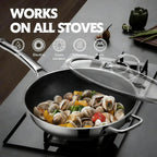 Stainless Steel Honeycomb Wok Pan | Tri-Ply 316